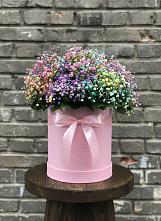 Цветочная композиция из Гипсофила и Розы в шляпной коробке #REPLACE_PRED# Ромоданово