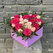 Цветочная композиция из Розы в коробке в Ромоданово