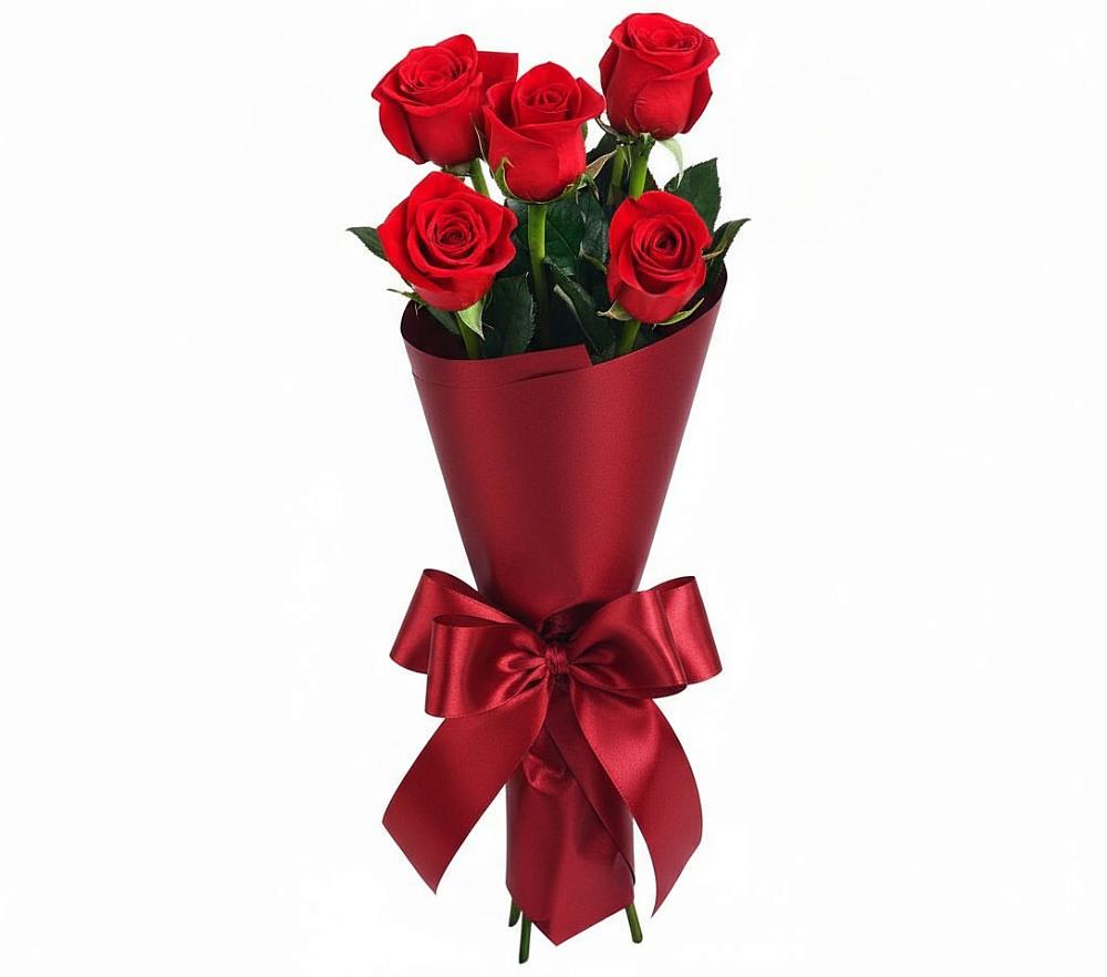 Букет 5 Красных роз Эдлесс Лав в Ромоданово