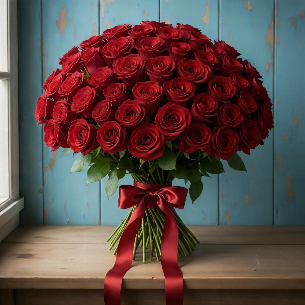 Букет Красные розы Блэк Меджик в Ромоданово