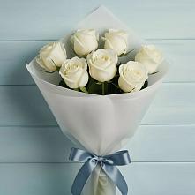 Букет 7 Белых роз Эдлесс Лав #REPLACE_PRED# Ромоданово