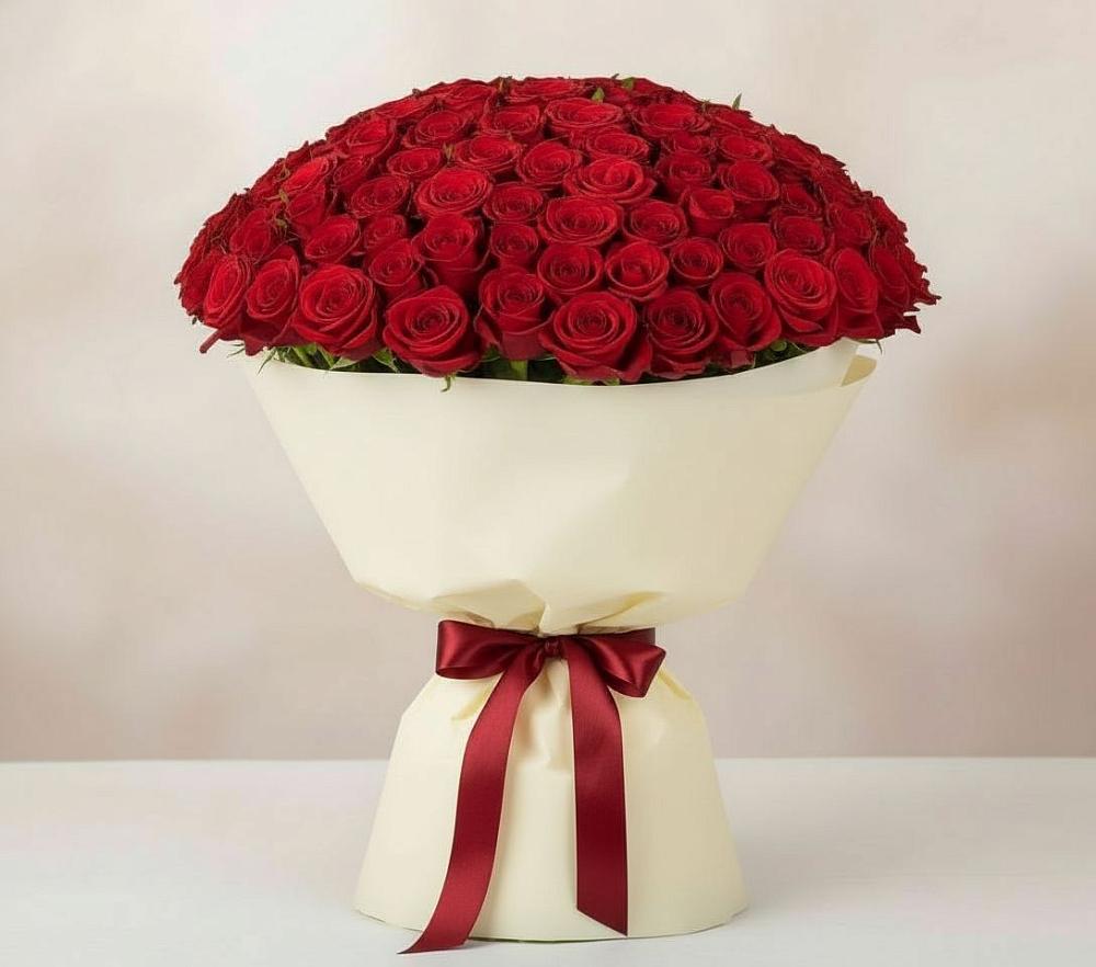 Букет 101 Красная роза Милано в Ромоданово