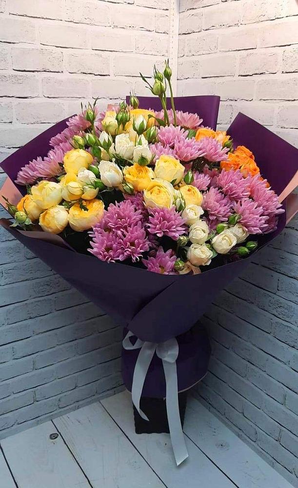 Букет цветов из: Хризантемы и Розы в Ромоданово