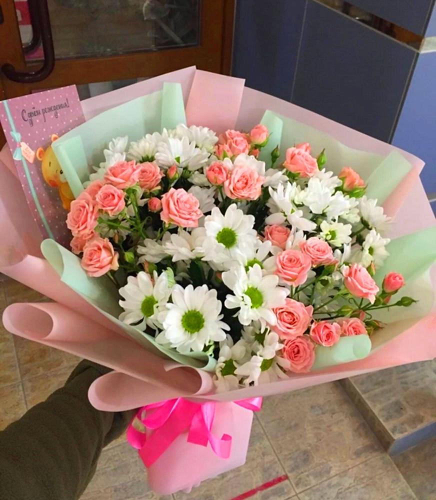 Букет цветов из: Розы и Хризантемы в Ромоданово