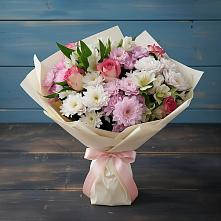 Букет цветов из:  Хризантемы, Альстромерии и Розы в Ромоданово