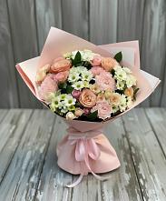 Букет цветов из:  Гвоздики, Розы и Хризантемы в Ромоданово