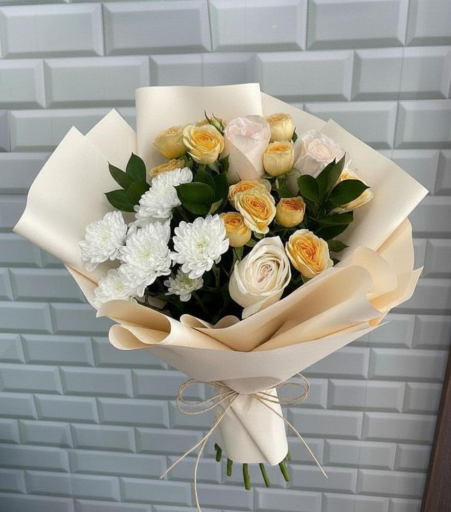 Букет цветов из: Розы и Хризантемы в Ромоданово