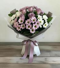 Букет цветов из:  Хризантемы и Розы в Ромоданово