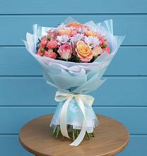 Букет цветов из:  Хризантемы и Розы в Ромоданово