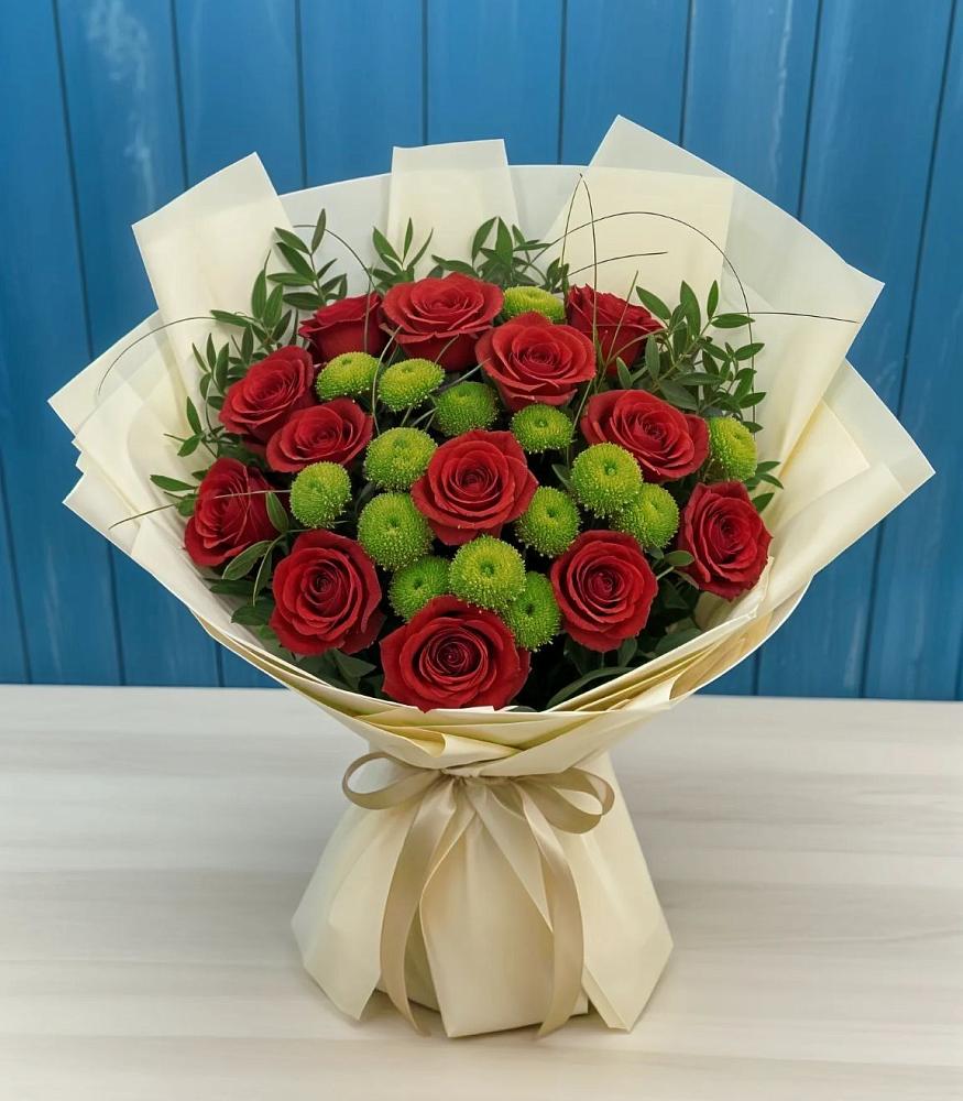 Букет цветов из: Розы и Хризантемы в Ромоданово