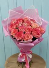 Букет 15 Розовых роз Равель в Ромоданово
